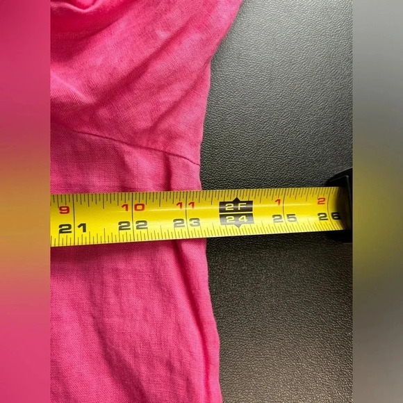 Rafaella Pink Linen Lace Up Neckline Tunic Top‎ Coastal Beachy Travel Breathable - Picture 5 of 10